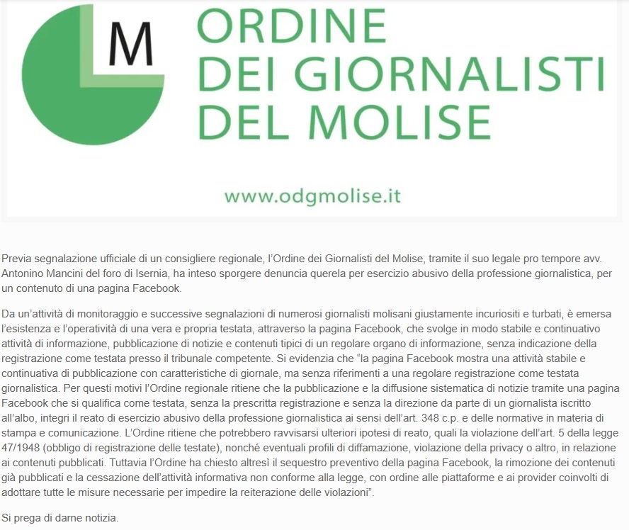 Giornalismo abusivo sui social